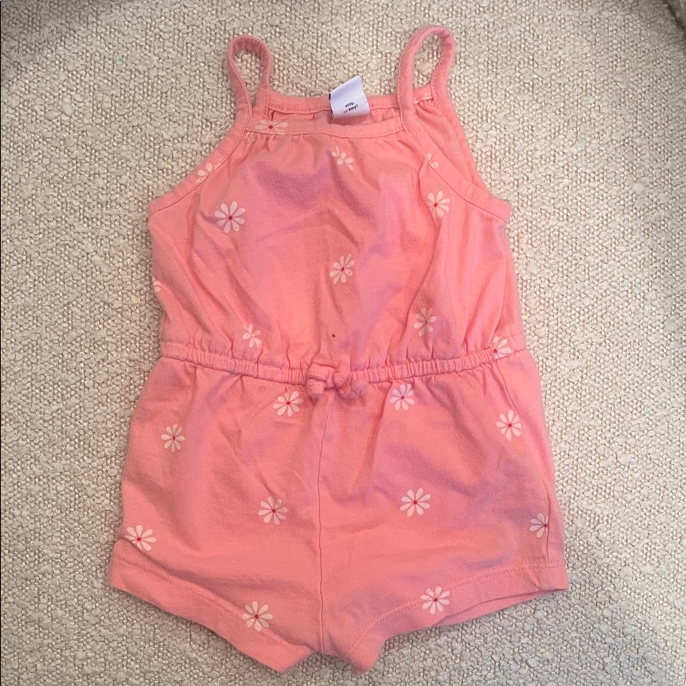 Old Navy Baby Girl pink flower romper 3-6M Spring Summer Outfit